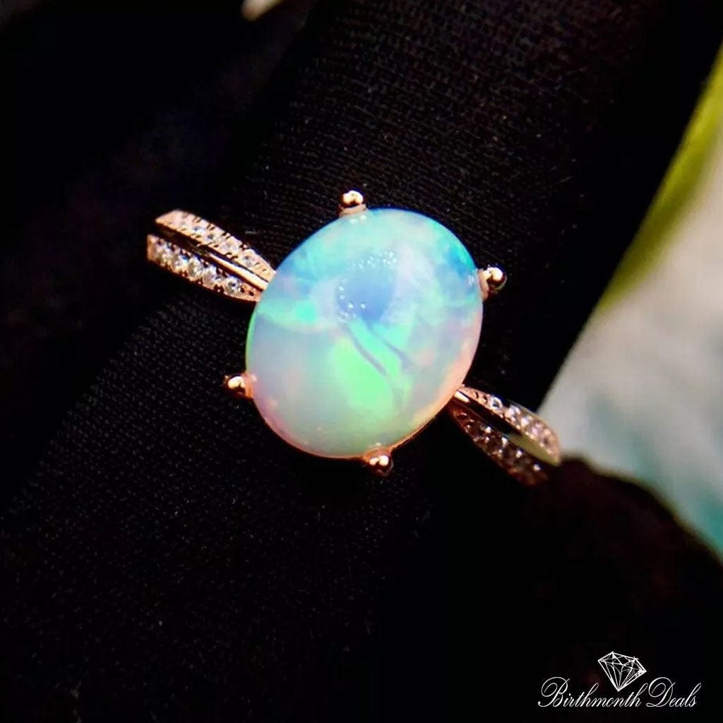 October Opal Birthstone Ring - Birthmonth Deals