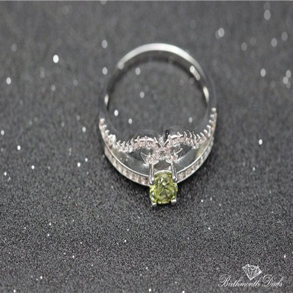 August Peridot Birthstone Ring - Birthmonth Deals