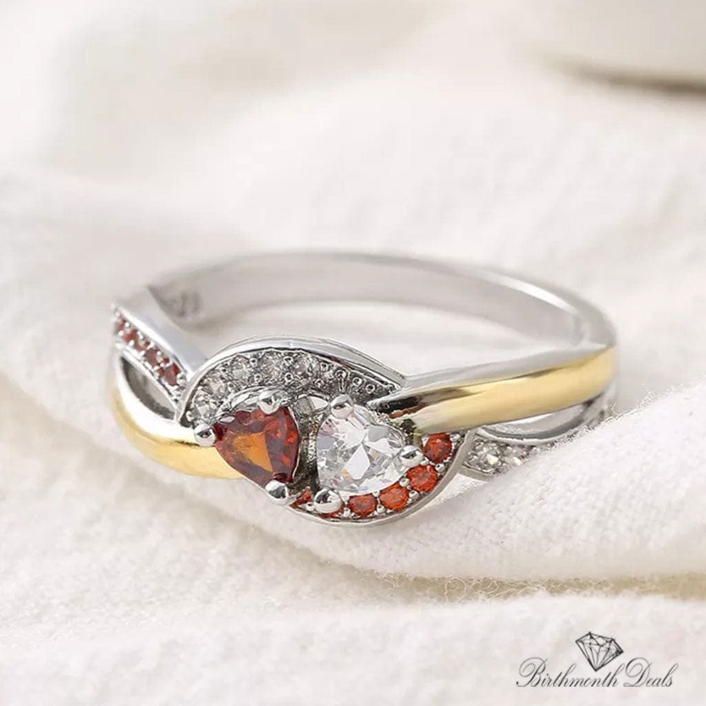 January Garnet Birthstone Ring - Birthmonth Deals