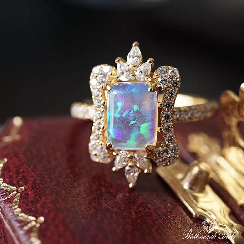 October Opal Birthstone Ring - Birthmonth Deals