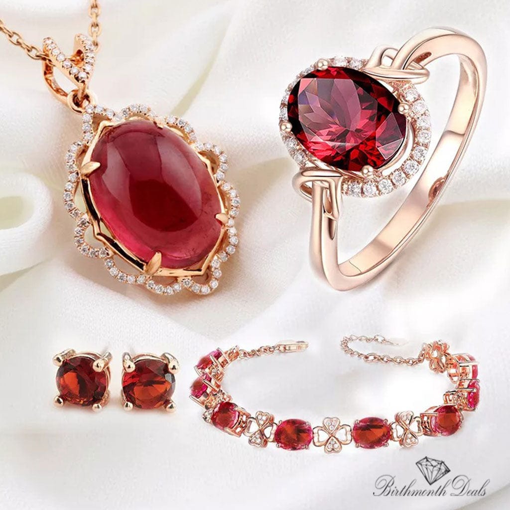 July Ruby Birthstone Jewelry Set - Birthmonth Deals