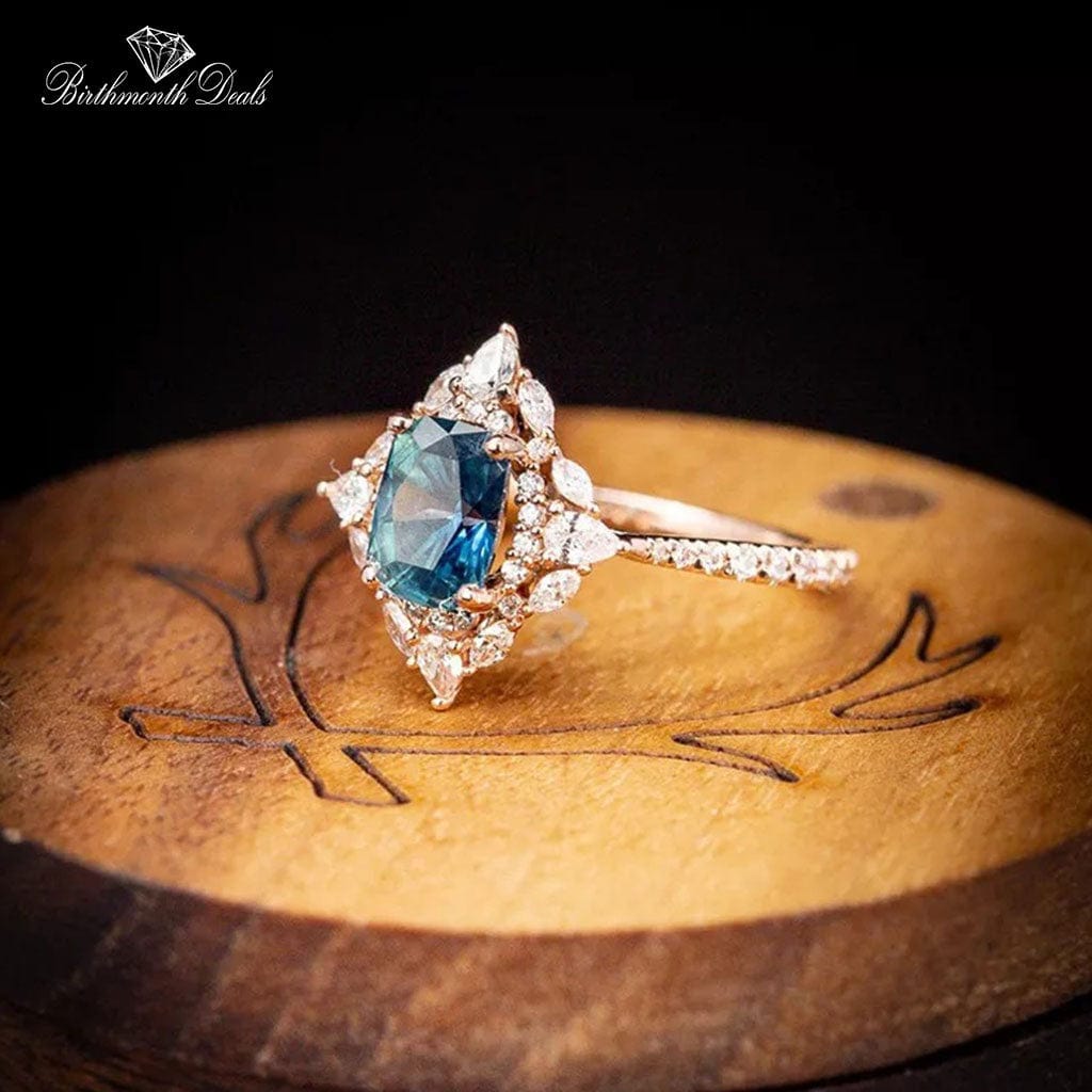 March Aquamarine Birthstone Ring - Birthmonth Deals