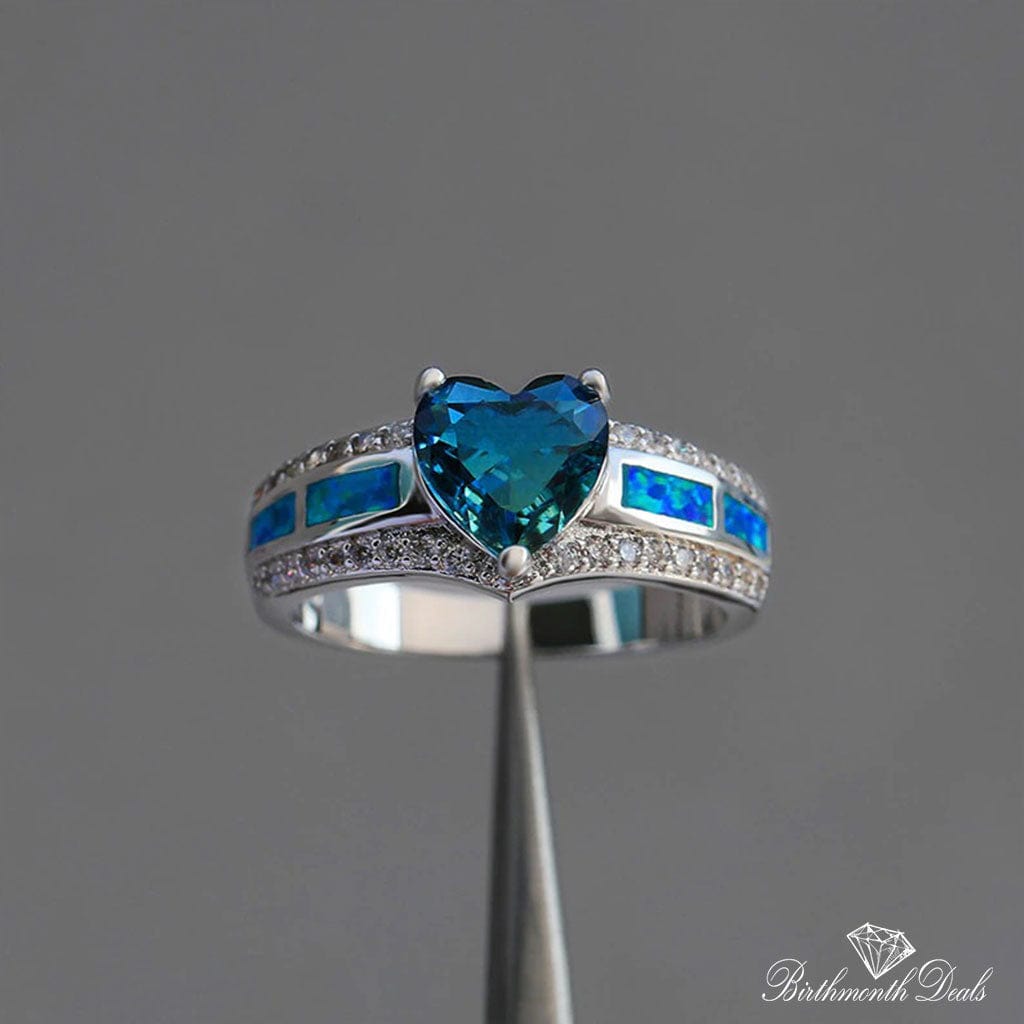 March Aquamarine Birthstone Ring - Birthmonth Deals