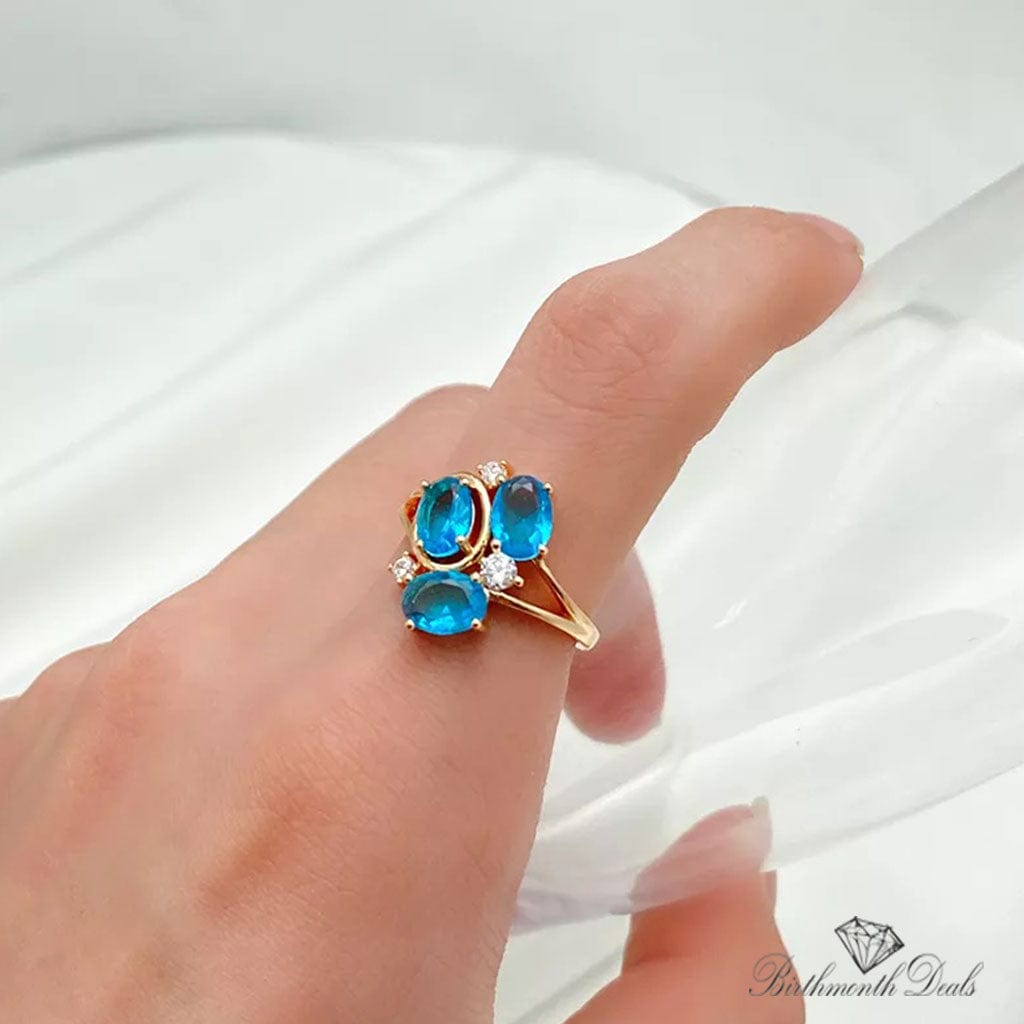 March Aquamarine Birthstone Ring - Birthmonth Deals