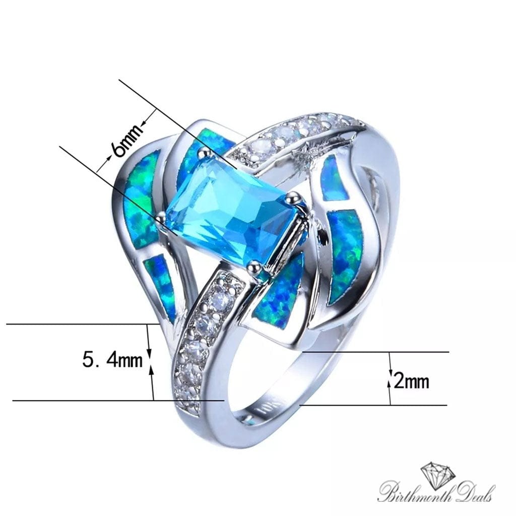 March Aquamarine Birthstone Ring - Birthmonth Deals