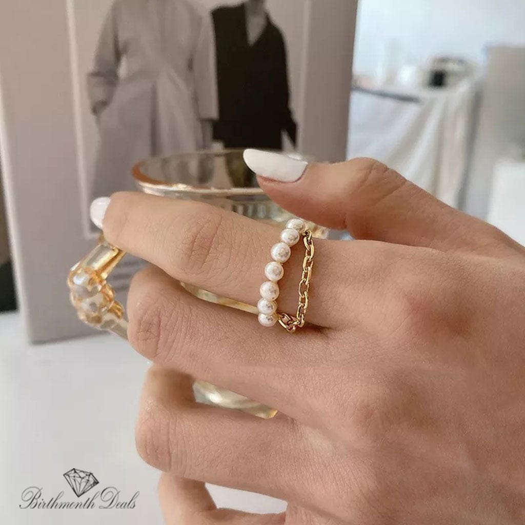 June Pearl Birthstone Ring - Birthmonth Deals