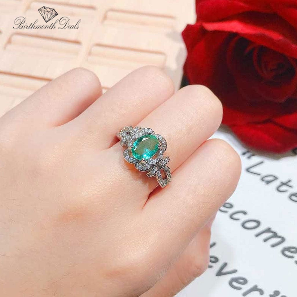 March Aquamarine Birthstone Ring - Birthmonth Deals