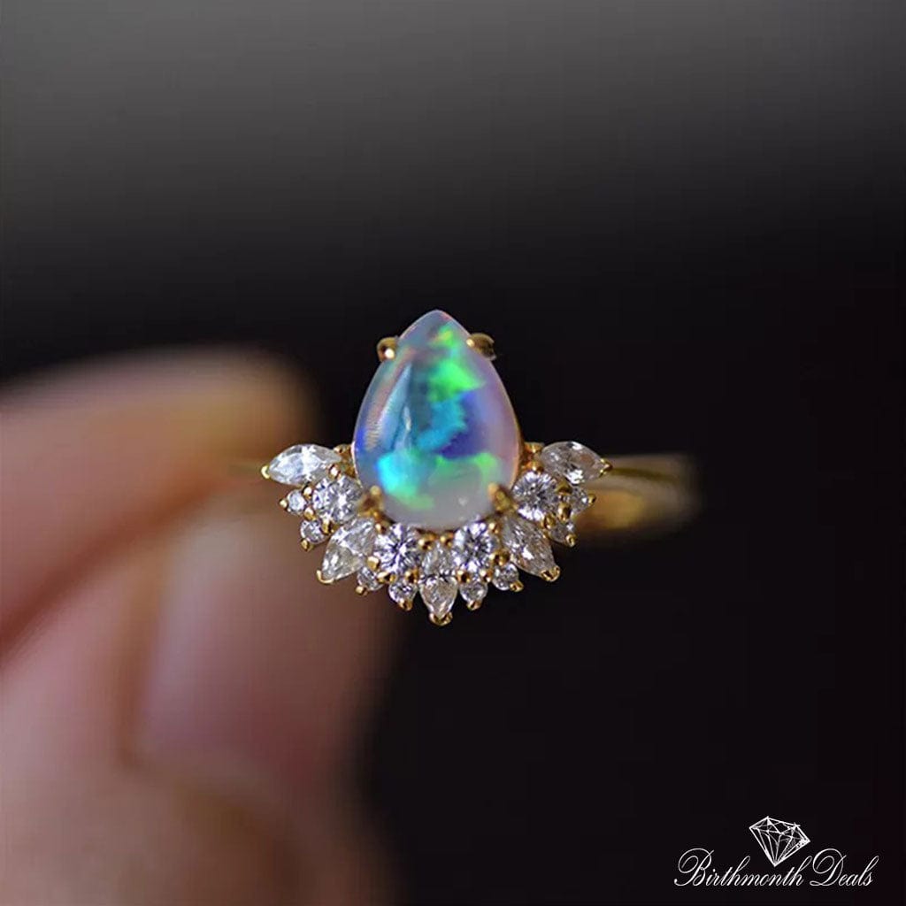 October Opal Birthstone Ring - Birthmonth Deals