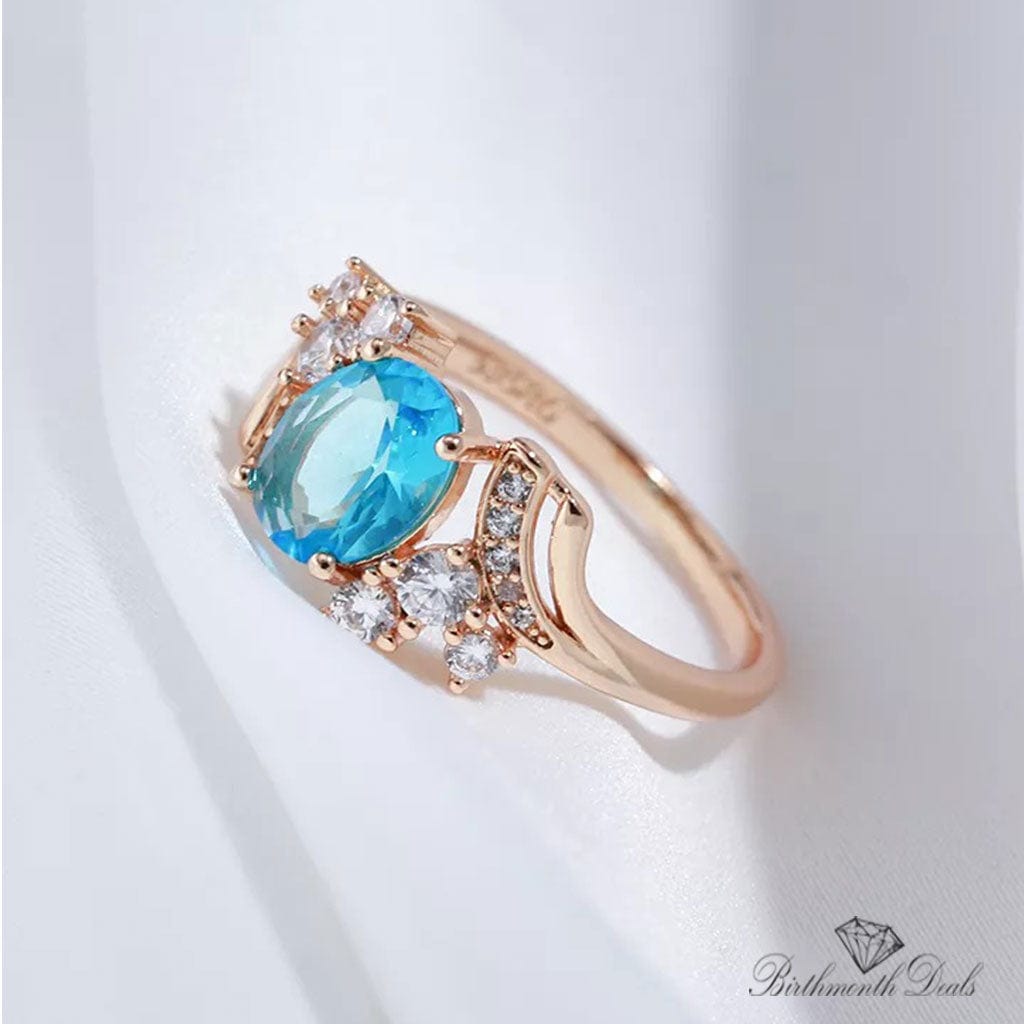 March Aquamarine Birthstone Ring - Birthmonth Deals