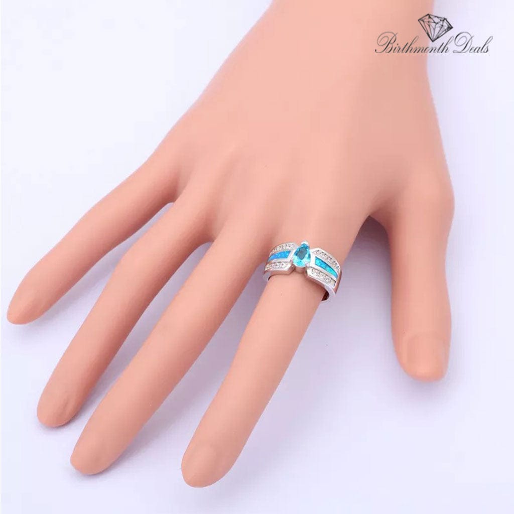 March Aquamarine Birthstone Ring - Birthmonth Deals