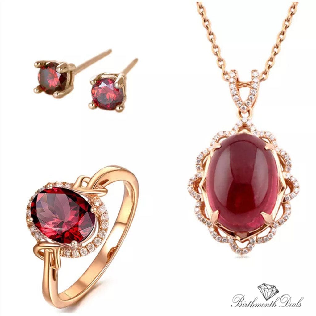 July Ruby Birthstone Jewelry Set - Birthmonth Deals