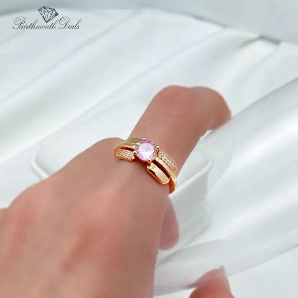 October Tourmaline Birthstone Ring - Birthmonth Deals