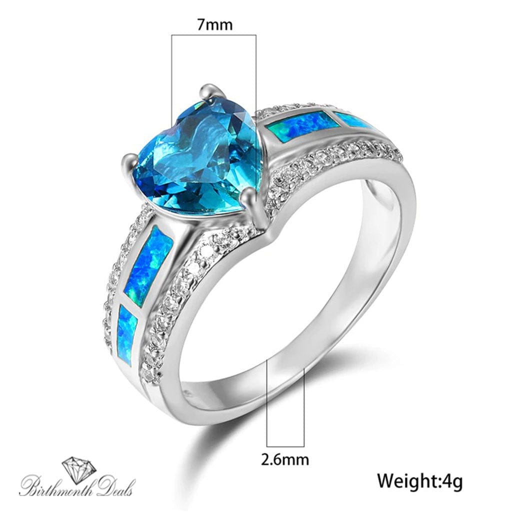 March Aquamarine Birthstone Ring - Birthmonth Deals