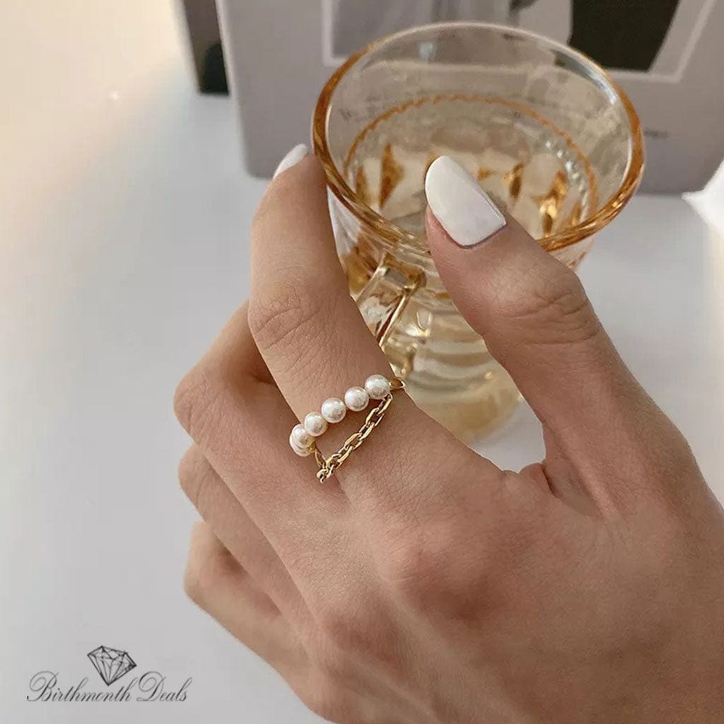 June Pearl Birthstone Ring - Birthmonth Deals