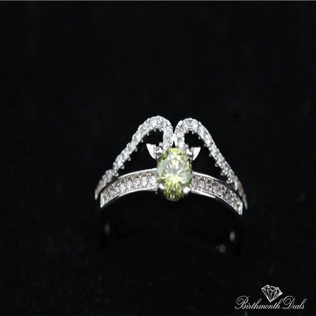 August Peridot Birthstone Ring - Birthmonth Deals