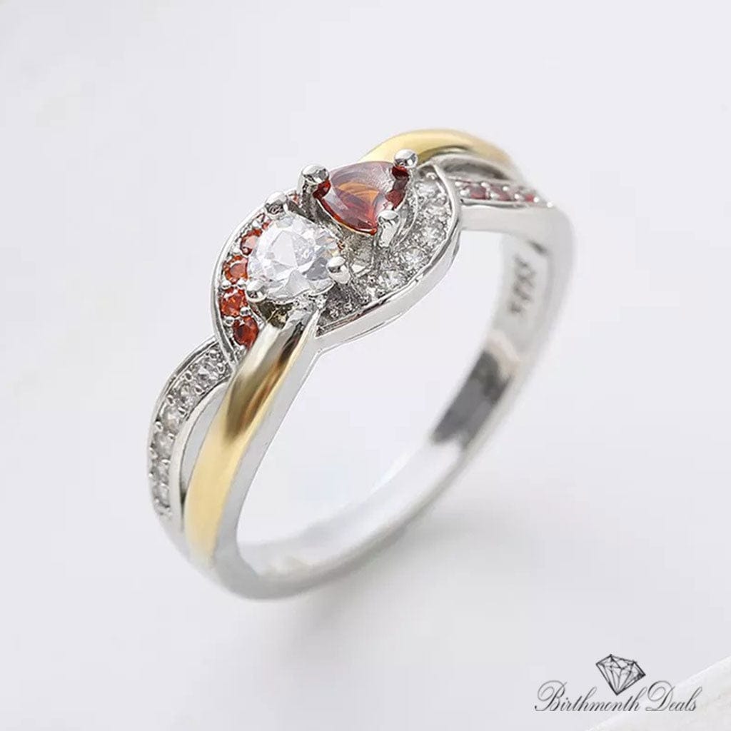 January Garnet Birthstone Ring - Birthmonth Deals