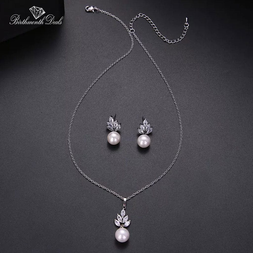 June Pearl Birthstone Jewelry Set - Birthmonth Deals