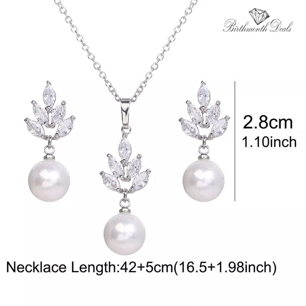 June Pearl Birthstone Jewelry Set - Birthmonth Deals