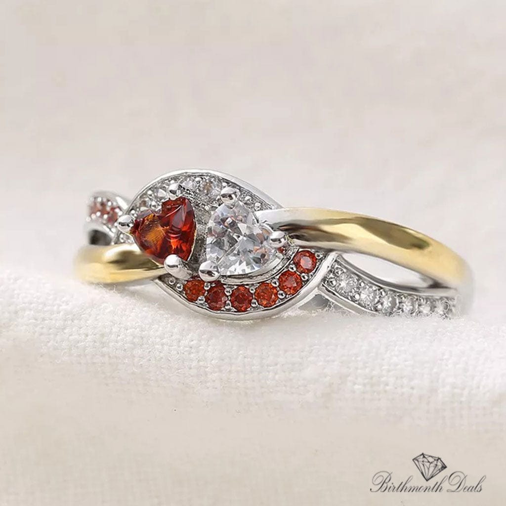 January Garnet Birthstone Ring - Birthmonth Deals