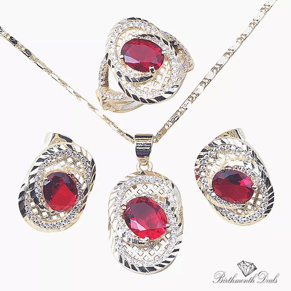 July Ruby Birthstone Jewelry Set - Birthmonth Deals