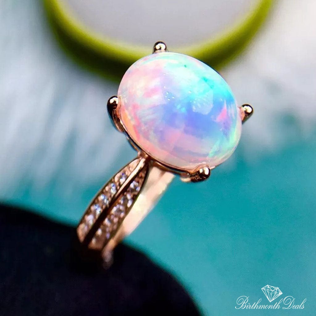 October Opal Birthstone Ring - Birthmonth Deals