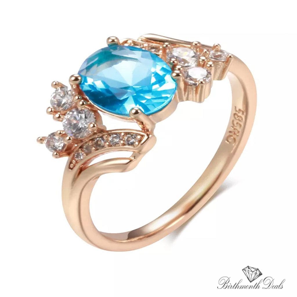 March Aquamarine Birthstone Ring - Birthmonth Deals