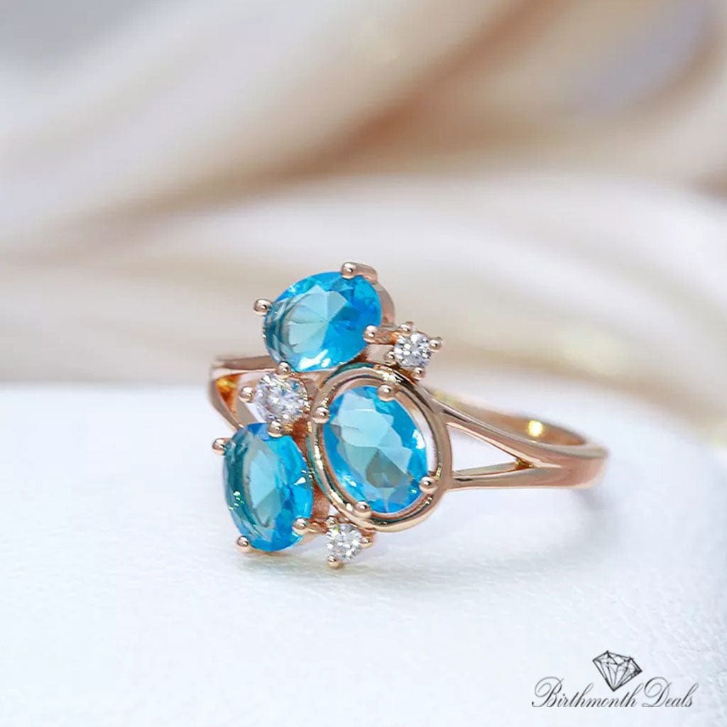 March Aquamarine Birthstone Ring - Birthmonth Deals