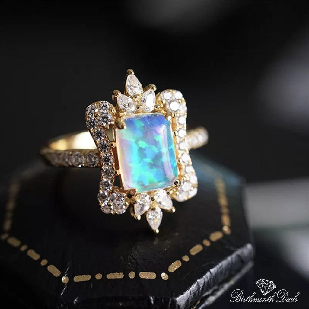 March Aquamarine Birthstone Ring - Birthmonth Deals