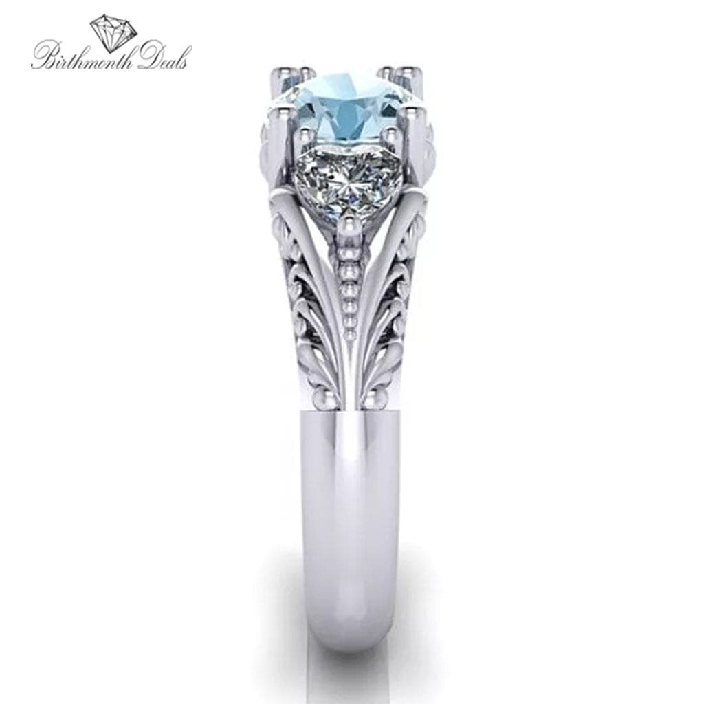 March Aquamarine Birthstone Ring - Birthmonth Deals