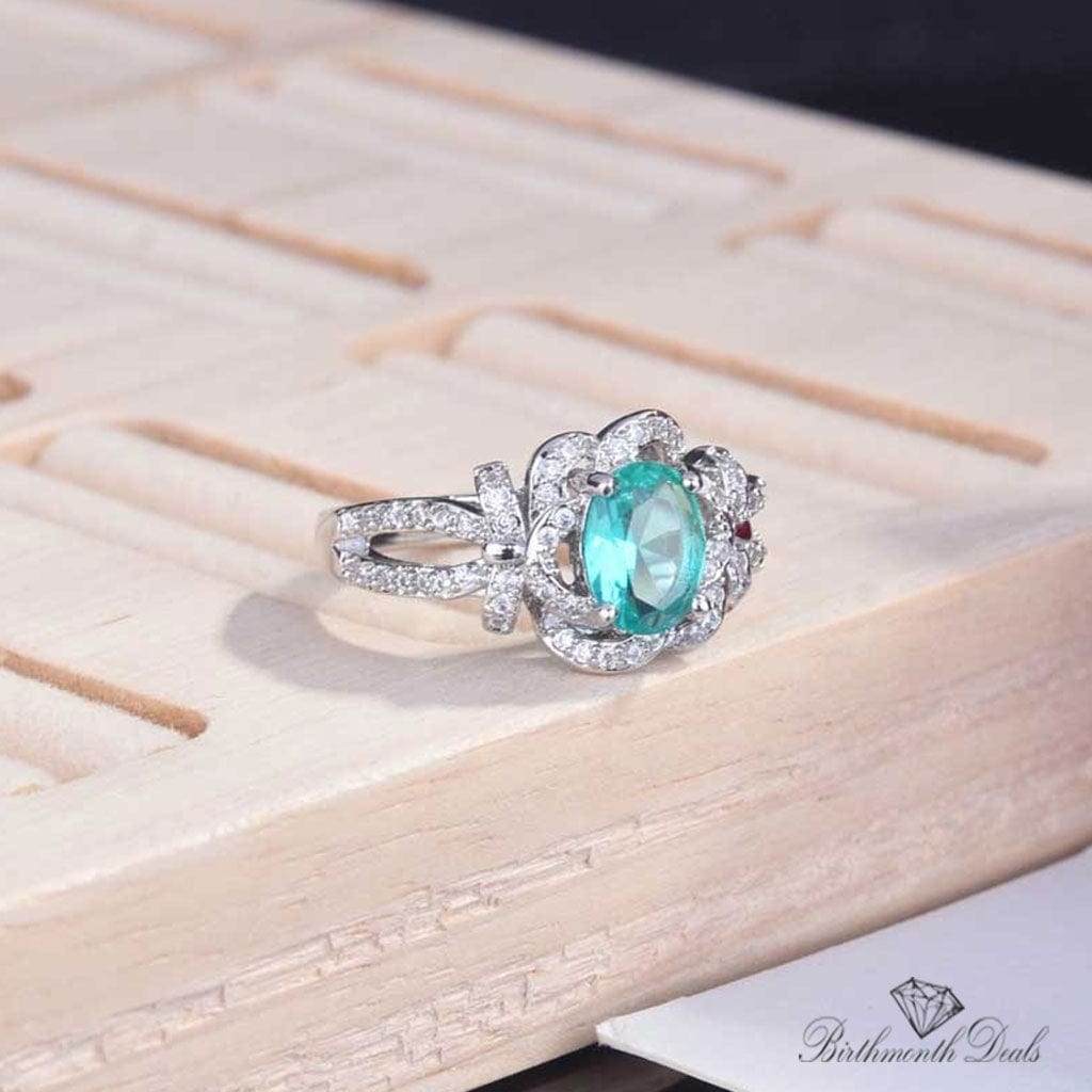 March Aquamarine Birthstone Ring - Birthmonth Deals