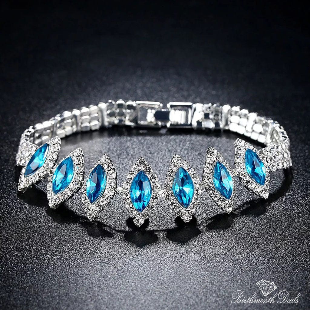 March Aquamarine Birthstone Bracelet - Birthmonth Deals