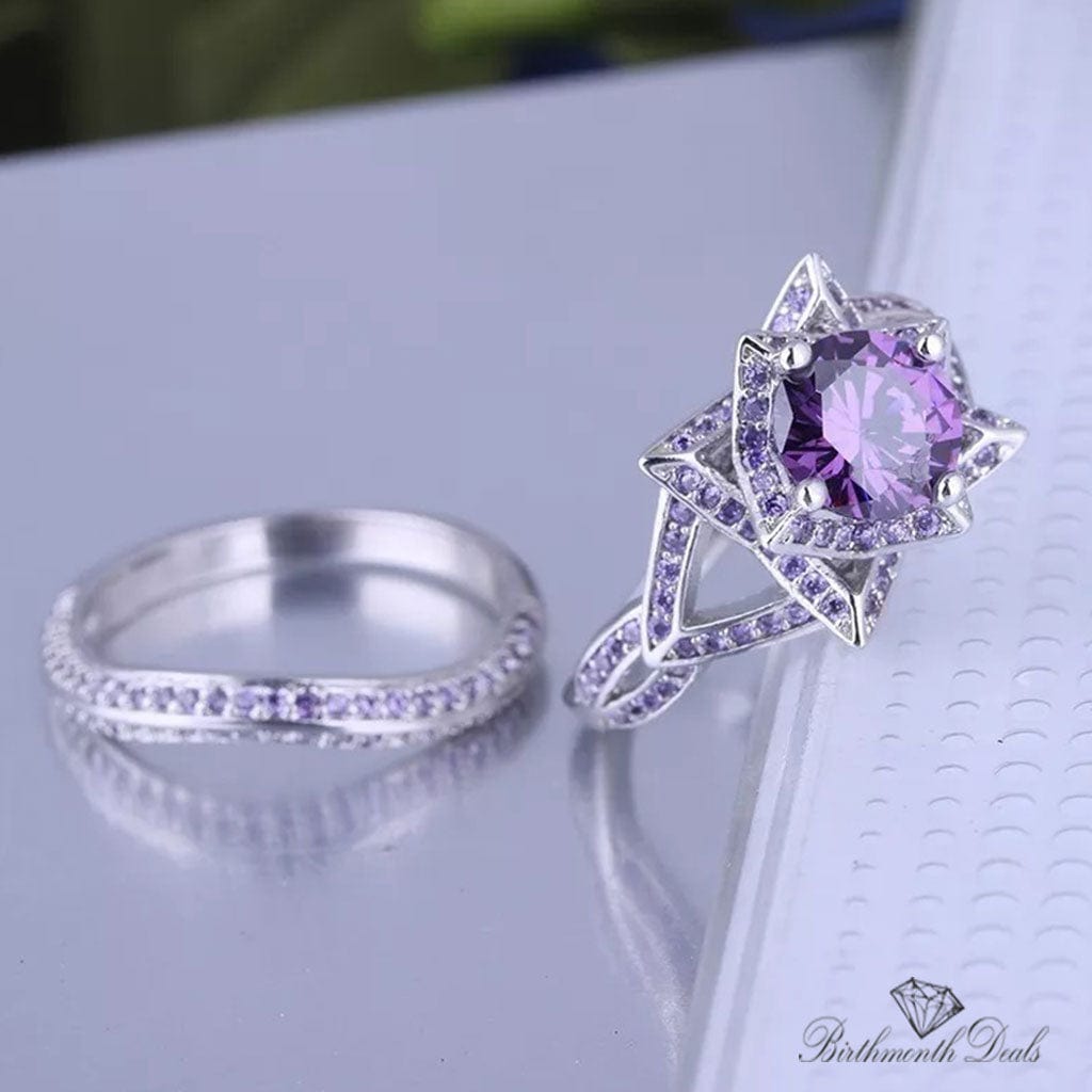 June Alexandrite Birthstone Stacking Ring - Birthmonth Deals