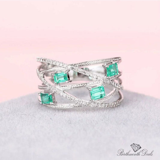 March Aquamarine Birthstone Ring - Birthmonth Deals