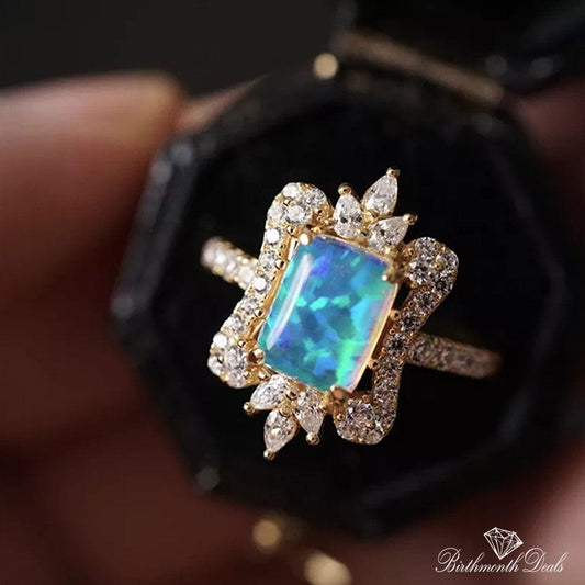 March Aquamarine Birthstone Ring - Birthmonth Deals