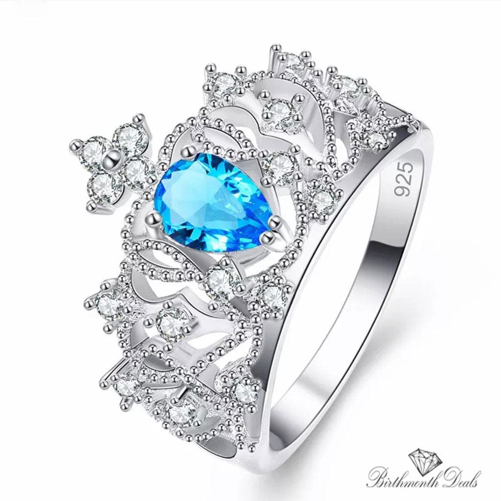 March Aquamarine Birthstone Ring - Birthmonth Deals