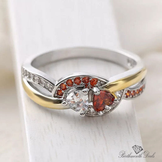 January Garnet Birthstone Ring - Birthmonth Deals