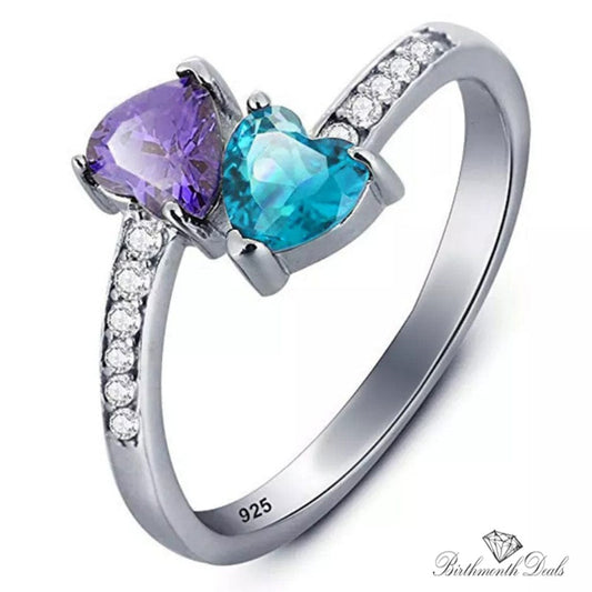 March Aquamarine Birthstone Ring - Birthmonth Deals