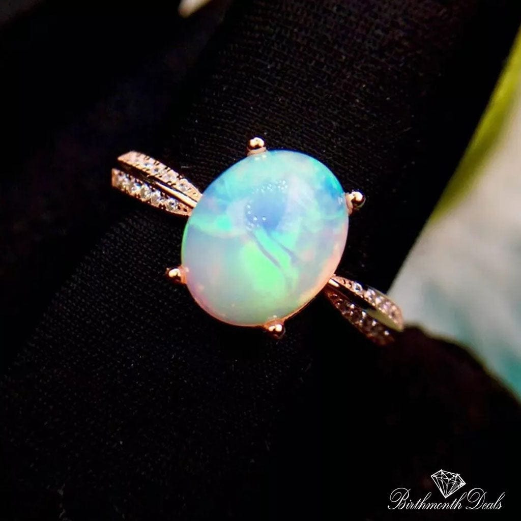 October Opal Birthstone Ring - Birthmonth Deals