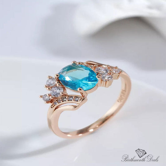 March Aquamarine Birthstone Ring - Birthmonth Deals