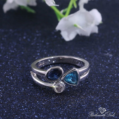 March Aquamarine Birthstone Ring - Birthmonth Deals