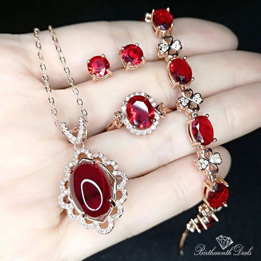 July Ruby Birthstone Jewelry Set - Birthmonth Deals