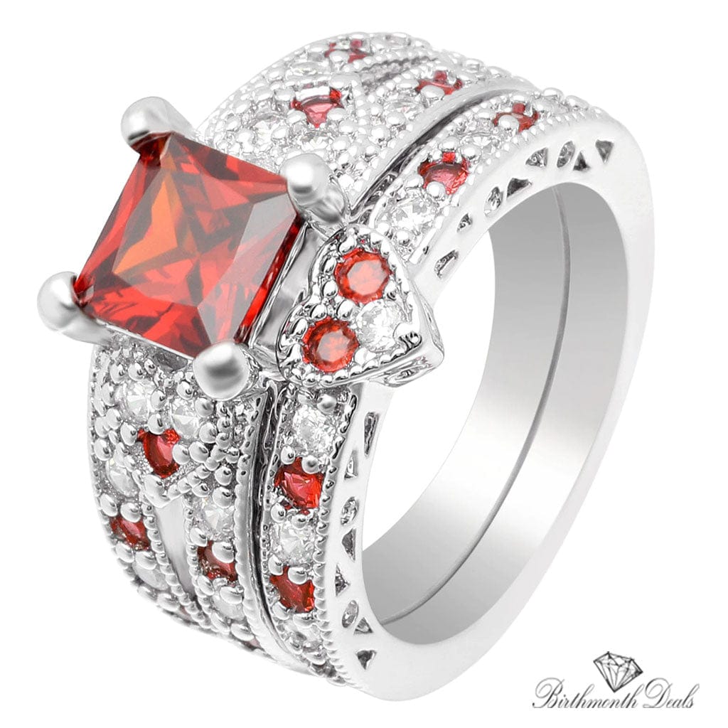 July Ruby Birthstone Stacking Ring - Birthmonth Deals