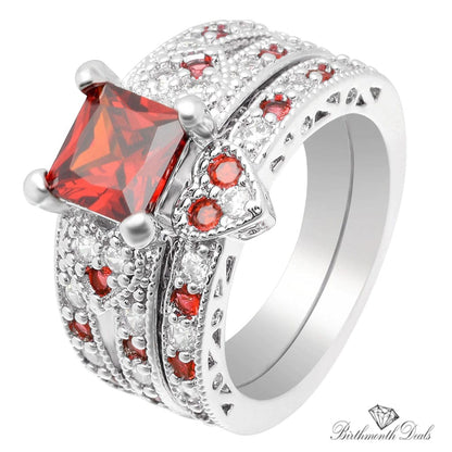 July Ruby Birthstone Stacking Ring - Birthmonth Deals