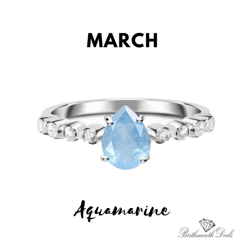 Gemstone Ring (March Aquamarine) - Birthmonth Deals