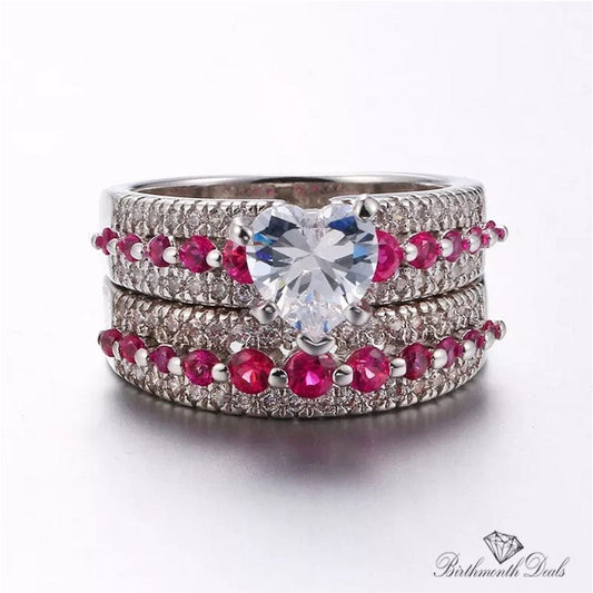 July Ruby Birthstone Stacking Ring - Birthmonth Deals