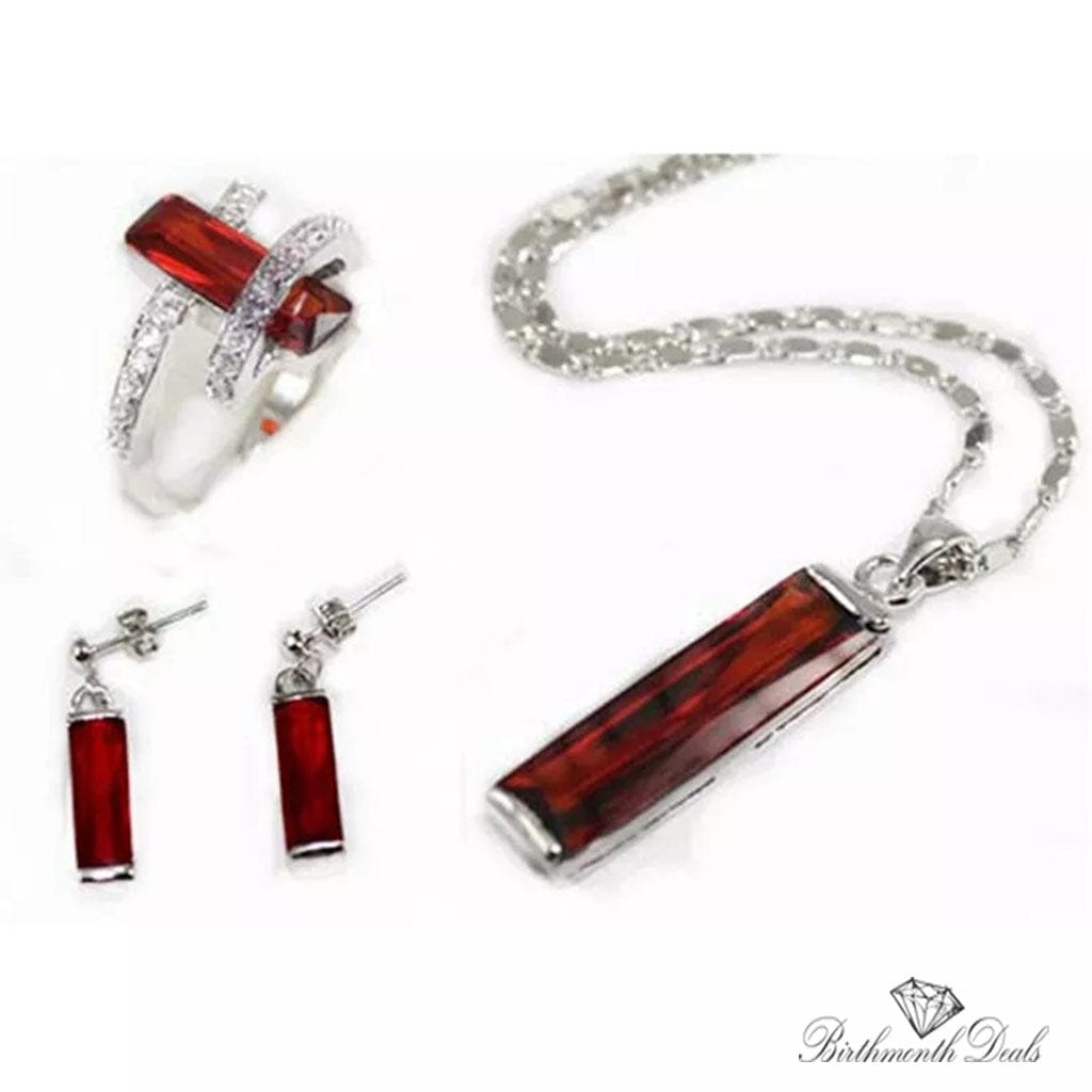 July Ruby Birthstone Jewelry Set - Birthmonth Deals