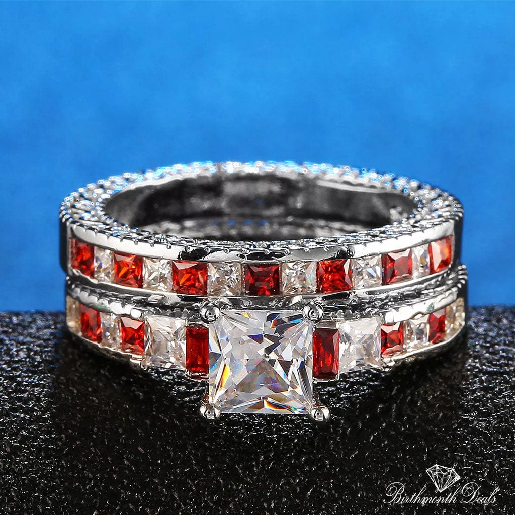 July Ruby Birthstone Stacking Ring - Birthmonth Deals