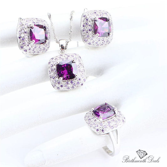 February Amethyst Birthstone Jewelry Set - Birthmonth Deals