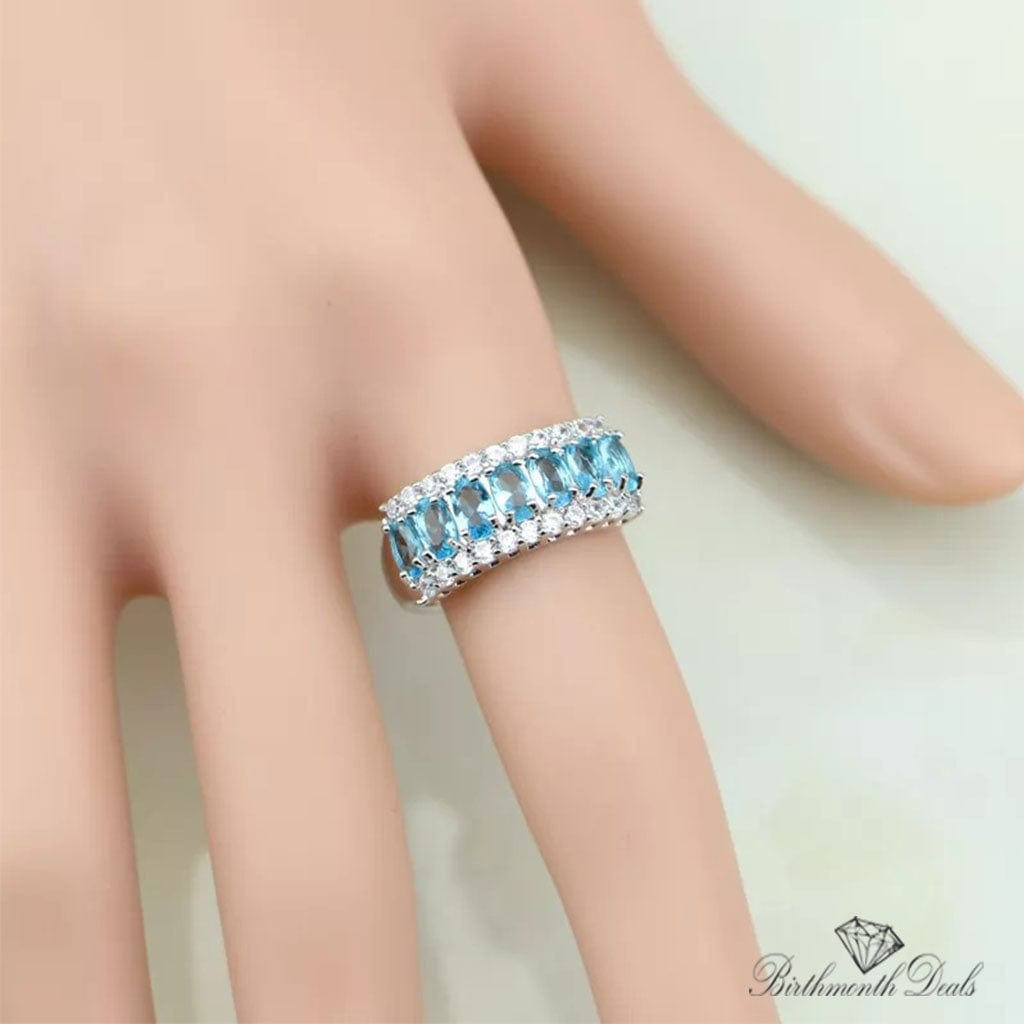 March Aquamarine Birthstone Ring - Birthmonth Deals