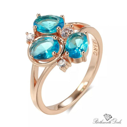 March Aquamarine Birthstone Ring - Birthmonth Deals